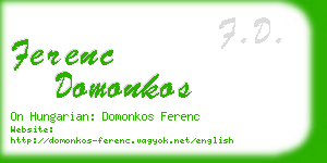 ferenc domonkos business card